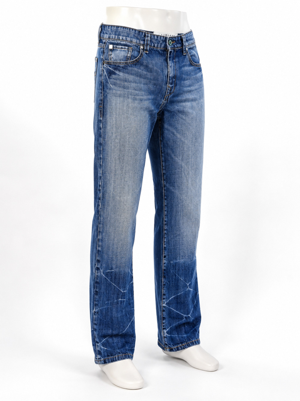 Five Four Men's Jeans 34x31 Light Wash Blue Relaxed Fit Straight Leg Denim